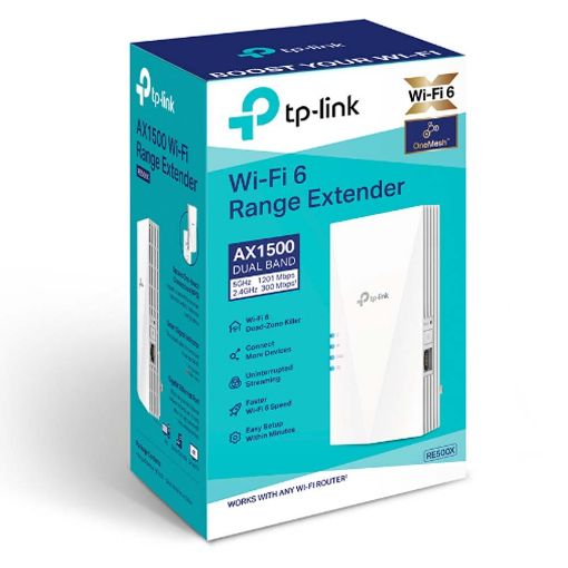 Εικόνα της Range Extender Tp-Link RE500X v1 WiFi 6 Dual-Band AC1500 10/100/1000Mbps