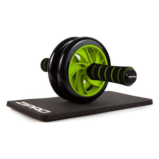 Εικόνα της Zipro - Double Exercise Wheel & EVA Mat Lime Green/ Black 6413459
