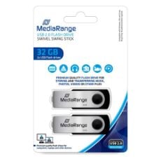 Εικόνα της MediaRange USB 2.0 Flash Drive 32GB Black/Silver (2-pack) MR911-2