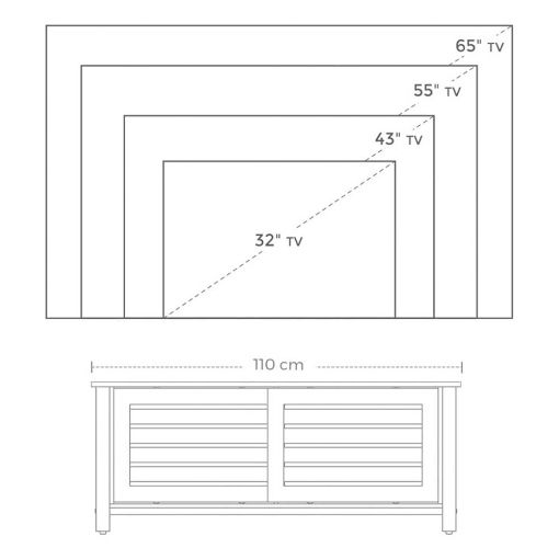 Εικόνα της Vasagle Ξύλινο Έπιπλο Τηλεόρασης 110 x 40 x 45 cm LTV41BX