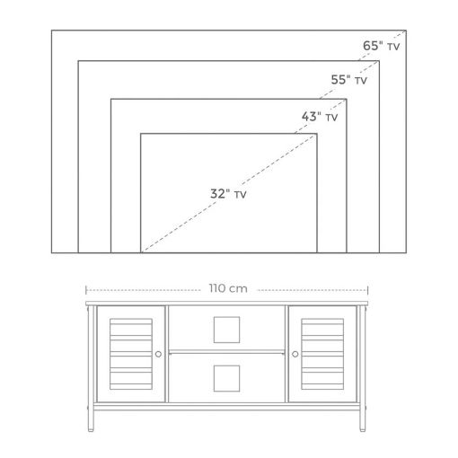 Εικόνα της Vasagle Ξύλινο Έπιπλο Τηλεόρασης 110 x 40 x 50 cm LTV43BX