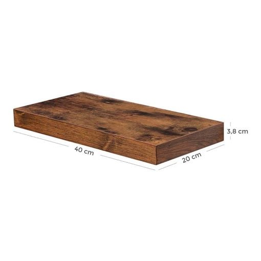 Εικόνα της Vasagle Επιτοίχιο Ξύλινο Ράφι 40 x 20 x 3.8 cm LWS24BX