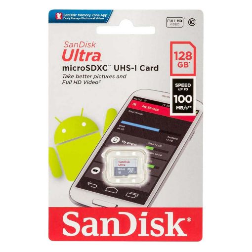 Εικόνα της Κάρτα Μνήμης MicroSDXC Class 10 Sandisk Ultra 128GB SDSQUNR-128G-GN6TA