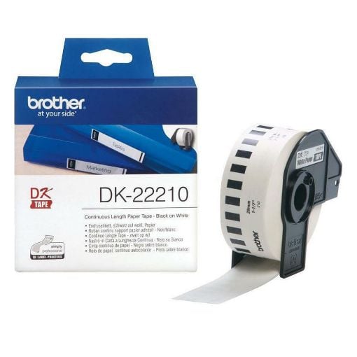 Εικόνα της Θερμικό Χαρτί Ρολό Brother 29mm x 30.5m Black on White DK-22210