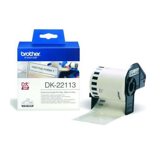 Εικόνα της Αυτοκόλλητες Ετικέτες Brother 62mm Continuous Film Black on Clear DK22113