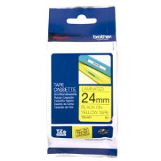 Εικόνα της Ταινία Ετικετογράφου Brother 8m x 24mm Gloss Black On Yellow TZE-651