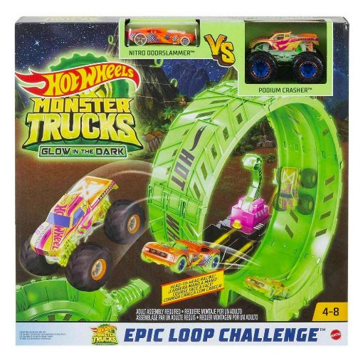 Εικόνα της Mattel Hot Wheels Monster Trucks - Πίστα Σούπερ Λουπ, Glow In The Dark™ HBN02
