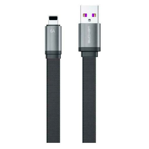 Εικόνα της Καλώδιο WK King Series Flat Braided USB to Lightning 1.5m Black WDC-156