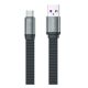 Εικόνα της Καλώδιο WK King Flat Braided USB to Type-C 1.5m Black WDC-156