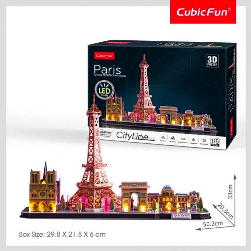 Εικόνα της Cubic Fun - 3D Led Puzzle Paris 115pcs L525h