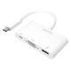 Εικόνα της Logilink USB-C(Male) to USB-A/USB-C/VGA(Female) White UA0260