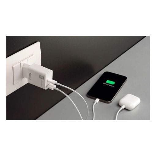 Εικόνα της Φορτιστής Cellular Line USB-A & USB-C 20W Dual Charger ACHIPHUSB2PD20WW