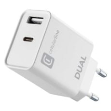 Εικόνα της Φορτιστής Cellular Line USB-A & USB-C 20W Dual Charger ACHIPHUSB2PD20WW