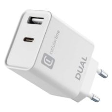 Εικόνα της Φορτιστής Cellular Line USB-A & USB-C 20W Dual Charger ACHIPHUSB2PD20WW