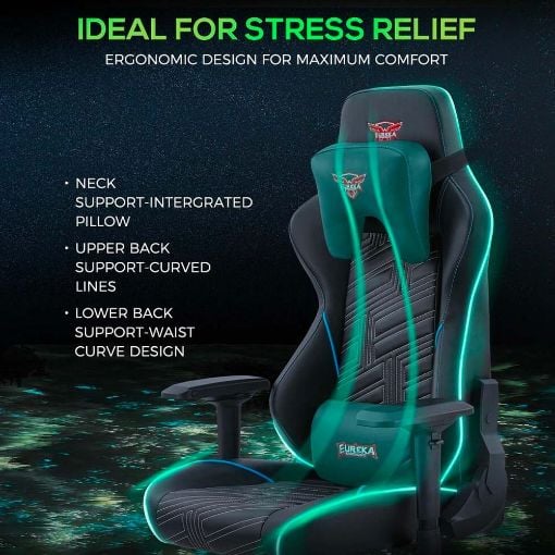 Εικόνα της Gaming Chair Eureka Ergonomic GC-03 Black ERK-YYK-GC-03