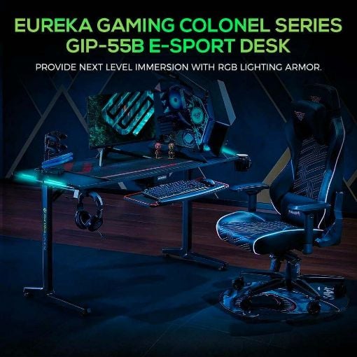 Εικόνα της Gaming Desk Eureka Ergonomic GIP 55'' Black ERK-GIP-55B-V2-EU