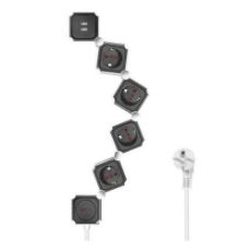 Εικόνα της Eύκαμπτο Πολύπριζο Logilink 4 Θέσεων & 2x USB 1.5m LPS276U