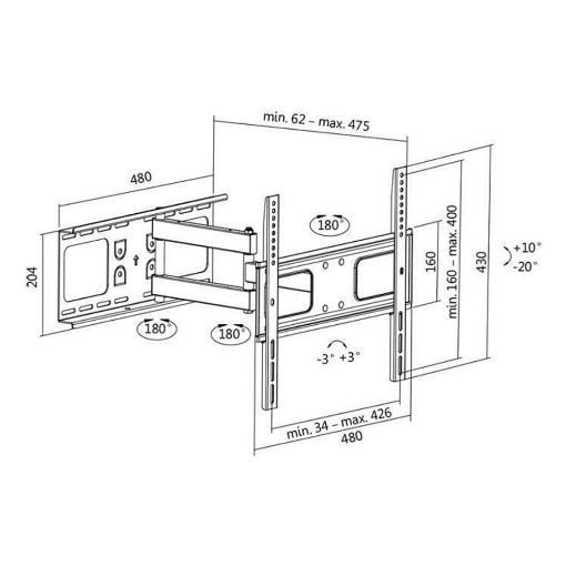 Εικόνα της Logilink Βάση Tηλεόρασης 32-55" Tilt & Swivel BP0015