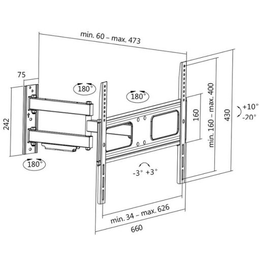Εικόνα της Logilink Βάση Tηλεόρασης 37-70" Tilt & Swivel BP0019