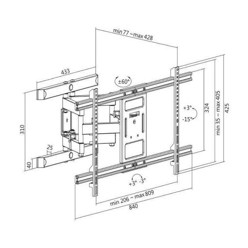 Εικόνα της Logilink Βάση Tηλεόρασης 43-90" Tilt & Swivel BP0115