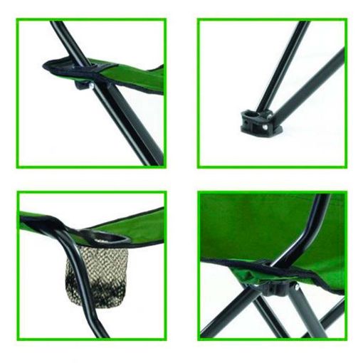Εικόνα της Inkazen Πτυσσόμενη Καρέκλα Kάμπινγκ με Ποτηροθήκη Πράσινη 40040006