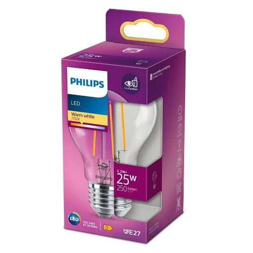 Εικόνα της Λάμπα LED Philips E27 Filament 2700Κ 250lm 2.2W Warm White 929002023055