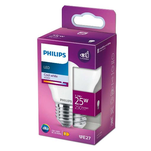 Εικόνα της Λαμπτήρας LED Philips E27 4000K 250lm 2.2W Neutral White