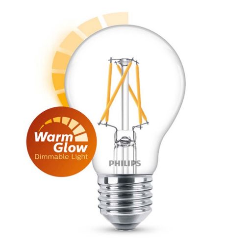 Εικόνα της Λάμπα LED Philips E27 Filament Warm Glow 2200-2700K 470lm 3.4W 929003009901