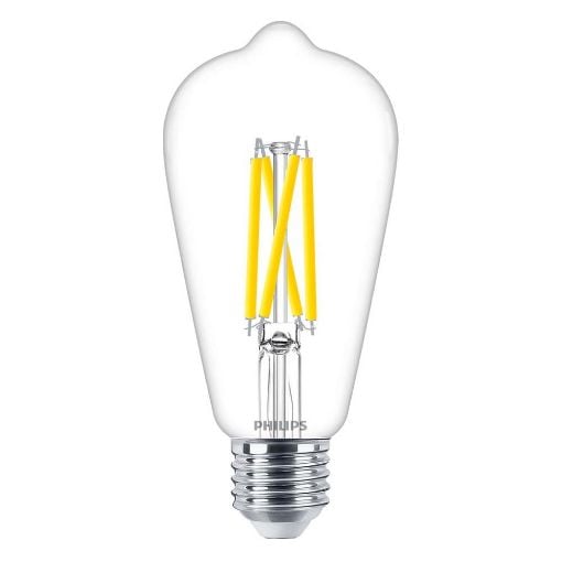 Εικόνα της Λάμπα LED Philips E27 Edison Filament Warm Glow 2200-2700K 806lm 5.9W 929003010701