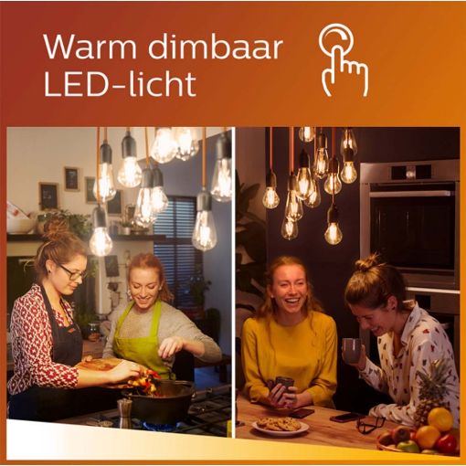 Εικόνα της Λάμπα LED Philips E27 Globe Filament Warm Glow 2200-2700K 806lm 5.9W 929003010901