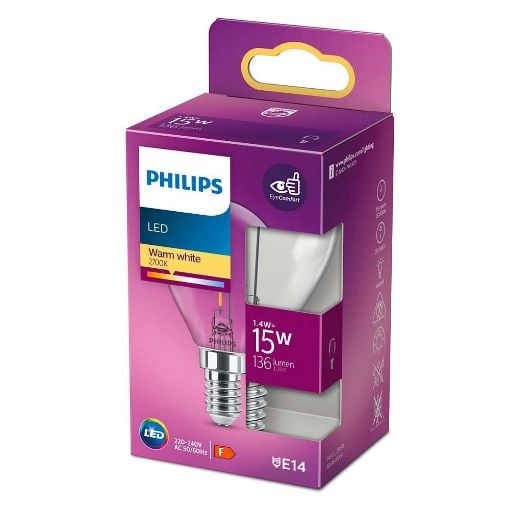 Εικόνα της Λάμπα LED Philips E14 Filament 2700Κ 136lm 1.4W Warm White 929002370201