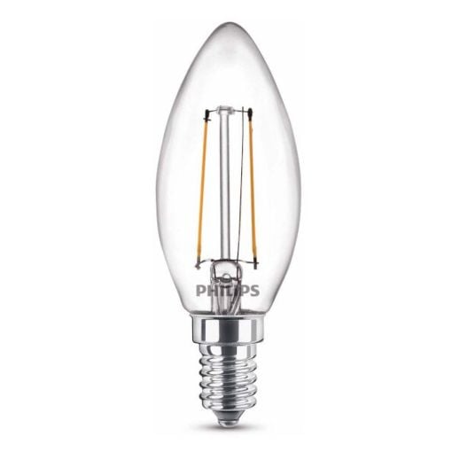 Εικόνα της Λάμπα LED Philips E14 Candle Filament 2700K 250lm 2W Warm White 929001238395