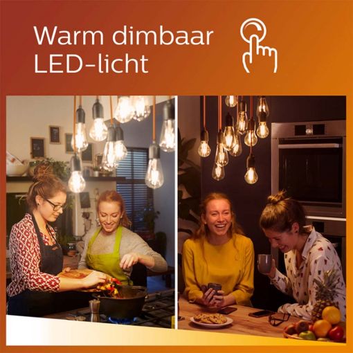 Εικόνα της Λάμπα LED Philips E14 Candle Filament Warm Glow 2200-2700K 340lm 2.5W 929003011901