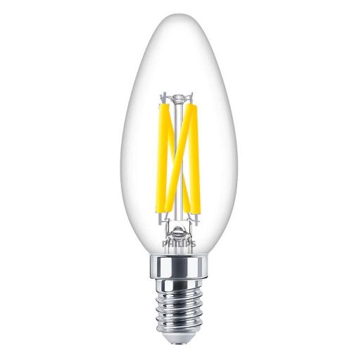 Εικόνα της Λάμπα LED Philips E14 Candle Filament Warm Glow 2200-2700K 470lm 3.4W 929003012201