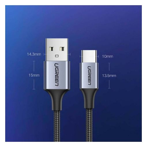 Εικόνα της Kαλώδιο Ugreen USB 2.0 to USB-C 1m Black 60126
