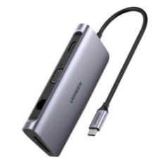 Εικόνα της Adapter Ugreen CM179 9-in-1 HDMI Ethernet 4K PD Ethernet USB-C Gray 40873