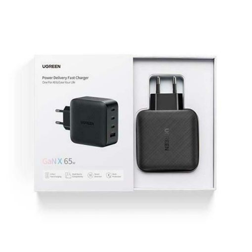 Εικόνα της Φορτιστής Ugreen CD224 Quick Charge 3.0 & USB-C 65W Black 70774