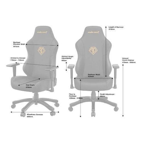Εικόνα της Gaming Chair Anda Seat Phantom III Large Linen Fabric Ash Gray AD18Y-06-G-F
