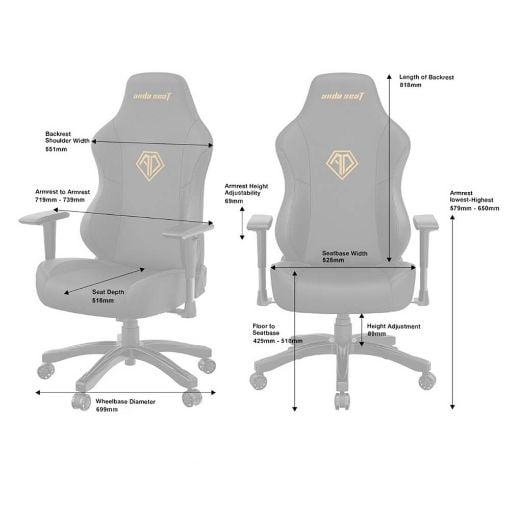 Εικόνα της Gaming Chair Anda Seat Phantom III Large Linen Fabric Elegant Black AD18Y-06-B-F