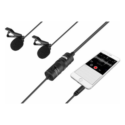 Εικόνα της Boya BY-M1DM Dual Omni-directional Lavalier Microphone Black
