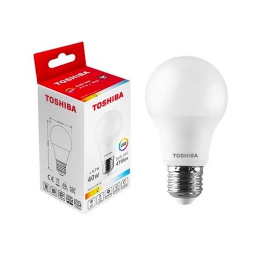 Εικόνα της Λάμπα Toshiba LED N STD E27 6500K 470lm 4.7W Cold White