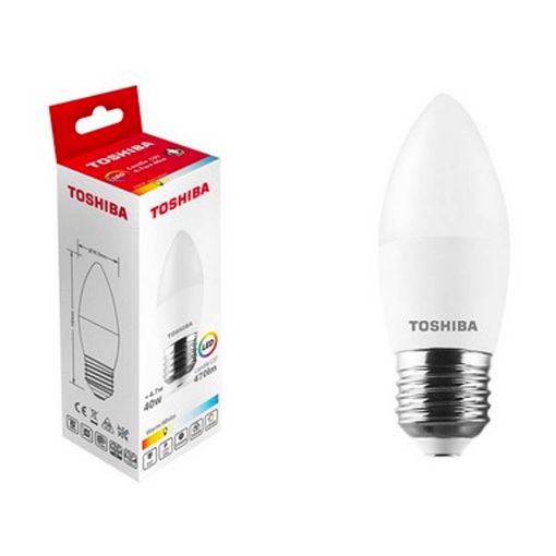 Εικόνα της Λάμπα Toshiba LED N STD E27 Candle 6500K 470lm 4.7W Cold White