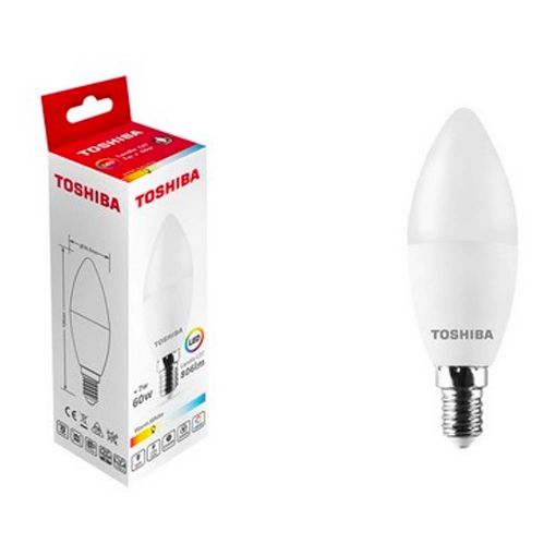 Εικόνα της Λάμπα Toshiba LED N STD E14 Candle 6500K 806lm 7W Cold White