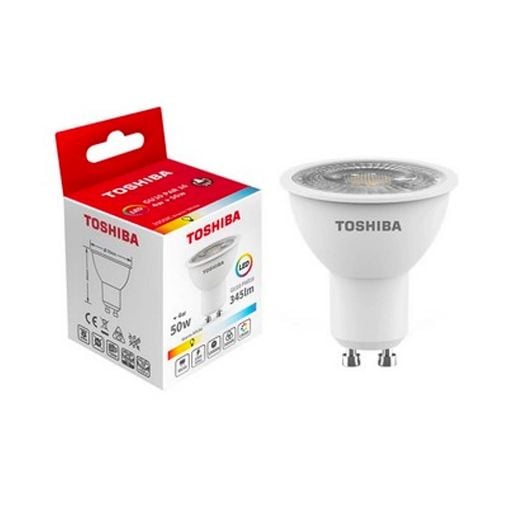 Εικόνα της Λάμπα Toshiba LED N STD GU10 Spot 3000K 345lm 4W Warm White