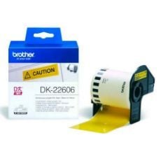 Εικόνα της Ταινία Ετικετογράφου Brother 15.2m x 62mm Black on Yellow DK-22606