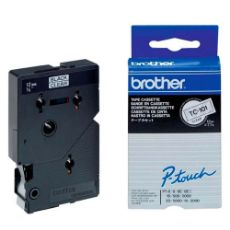 Εικόνα της Ταινία Ετικετογράφου Brother 7.7m x 12mm Black on Transparent TC-101