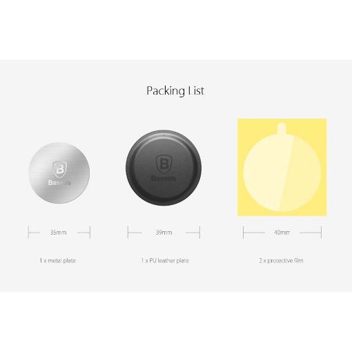 Εικόνα της Baseus Magnet Iron Suit for Car Mount Holder (2-Pack) ACDR-A0S