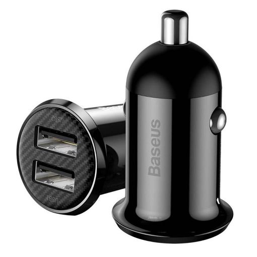 Εικόνα της Φορτιστής Αυτοκινήτου Baseus Grain Pro Dual USB 4.8A Black CCALLP-01
