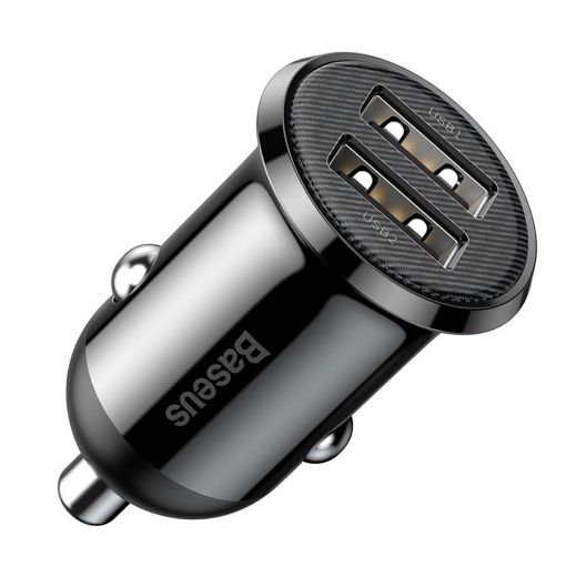 Εικόνα της Φορτιστής Αυτοκινήτου Baseus Grain Pro Dual USB 4.8A Black CCALLP-01