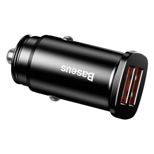 Εικόνα της Φορτιστής Αυτοκινήτου Baseus Square Metal Dual USB 5A Quick Charge 3.0 Black CCALL-DS01